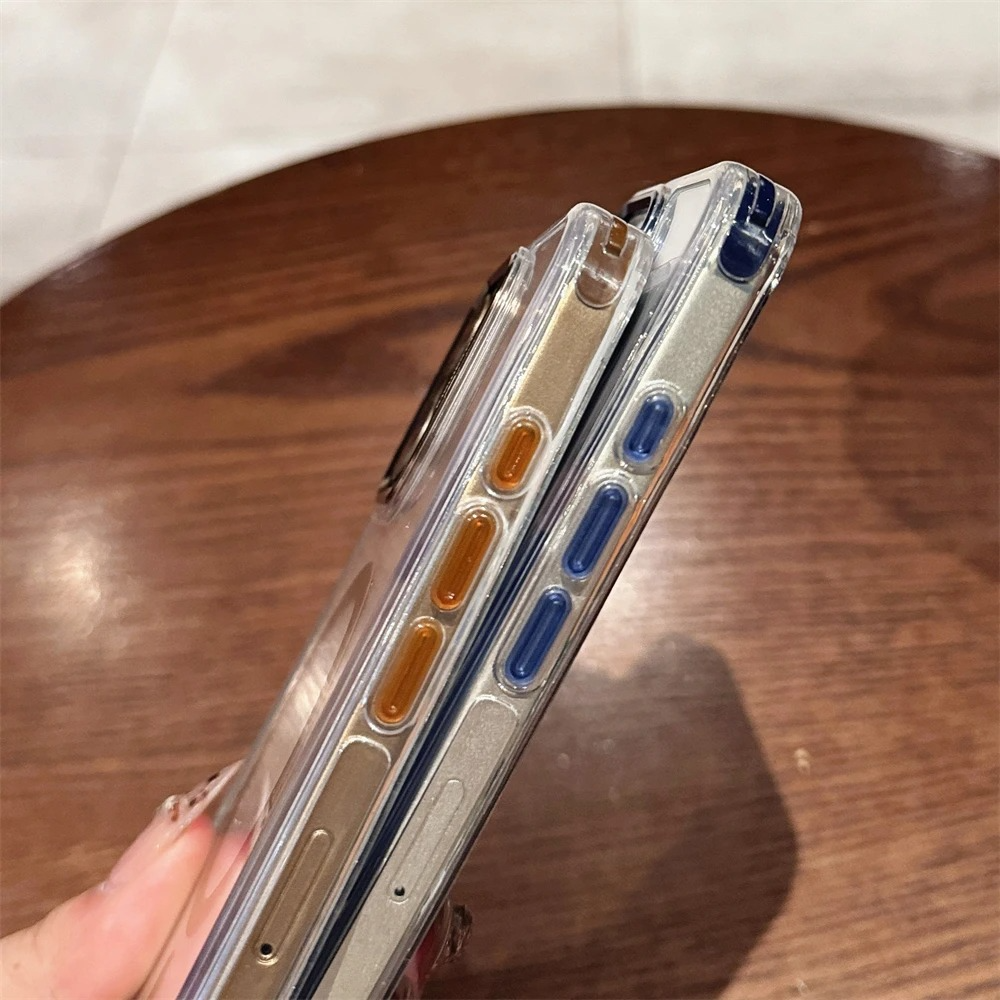 Luxury iPhone Case Crossbody Transparent Magnetic — Magsafe Compatible Shockproof Cover with Anti-Lost Lanyard, Anti-Fingerprint, Non-Slip