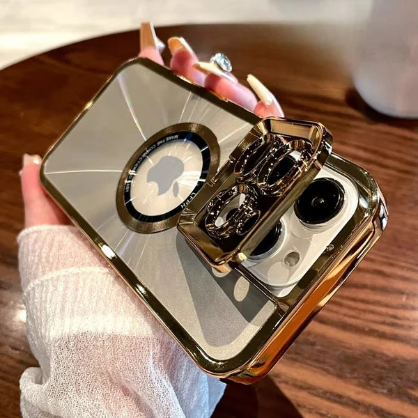 Luxury iPhone Case Transparent Magnetic Frameless Cover — Aluminum Alloy Frame, Slim Anti-Drop Shockproof Design, Scratch-Resistant Non-Slip Finish