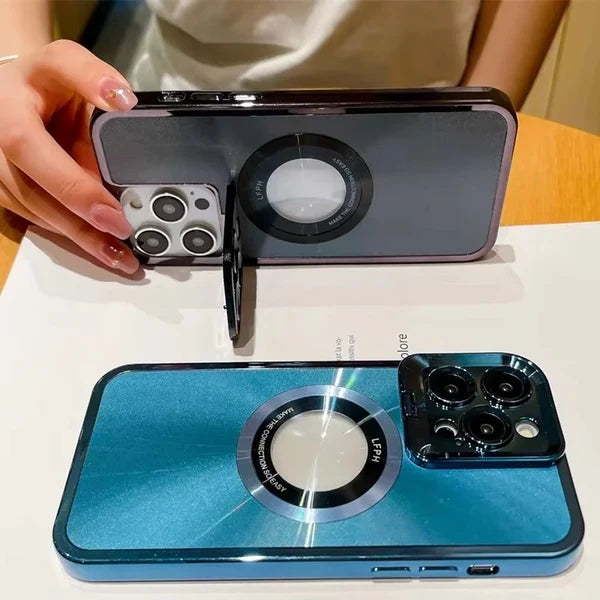 Luxury iPhone Case Transparent Magnetic Frameless Cover — Aluminum Alloy Frame, Slim Anti-Drop Shockproof Design, Scratch-Resistant Non-Slip Finish