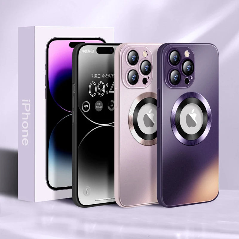 Luxury iPhone Case MagSafe Compatible Matte Cover — Magnetic Shockproof Design with Camera Protection, Wireless Charging Support, Slim Anti-Fingerprint Finish