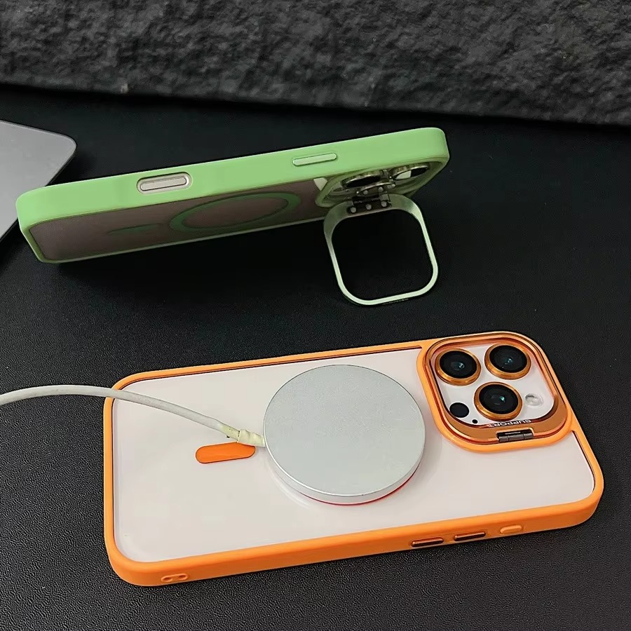 Luxury iPhone Case MagSafe Compatible Shockproof Cover — Full Protection Silicone, Glass Lens Guard, Anti-Fingerprint, Anti-Scratch, Lightweight, Non-Slip