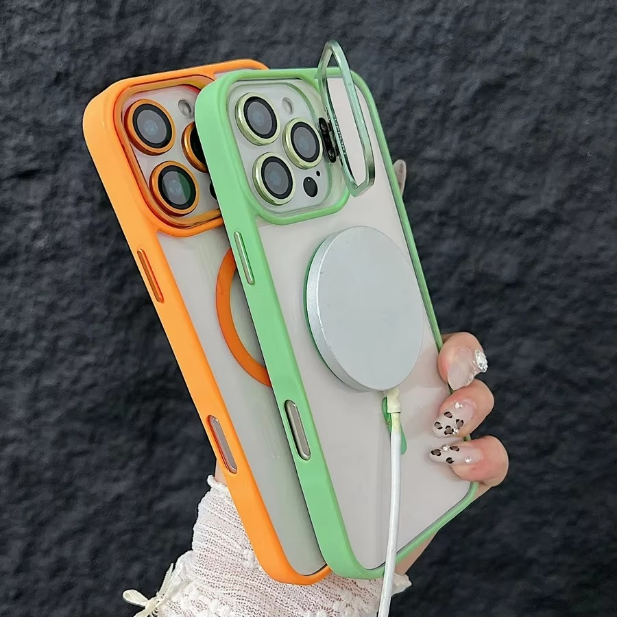 Luxury iPhone Case MagSafe Compatible Shockproof Cover — Full Protection Silicone, Glass Lens Guard, Anti-Fingerprint, Anti-Scratch, Lightweight, Non-Slip