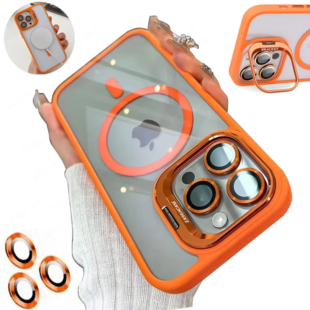 Luxury iPhone Case MagSafe Compatible Shockproof Cover — Full Protection Silicone, Glass Lens Guard, Anti-Fingerprint, Anti-Scratch, Lightweight, Non-Slip