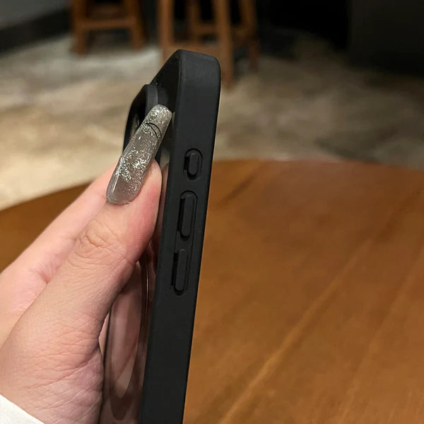 Luxury iPhone Case MagSafe Compatible Shockproof Cover — Magnetic Design with Stand, Glass Camera Lens Protector, Slim Transparent Anti-Fingerprint Finish