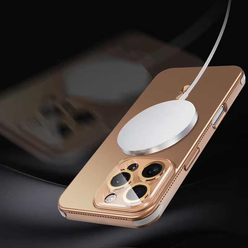Luxury iPhone Case MagSafe Compatible Shockproof Wireless Charging — Solid Color Plating Bumper Cover, Anti-Fingerprint, Anti-Scratch, Non-Slip Finish