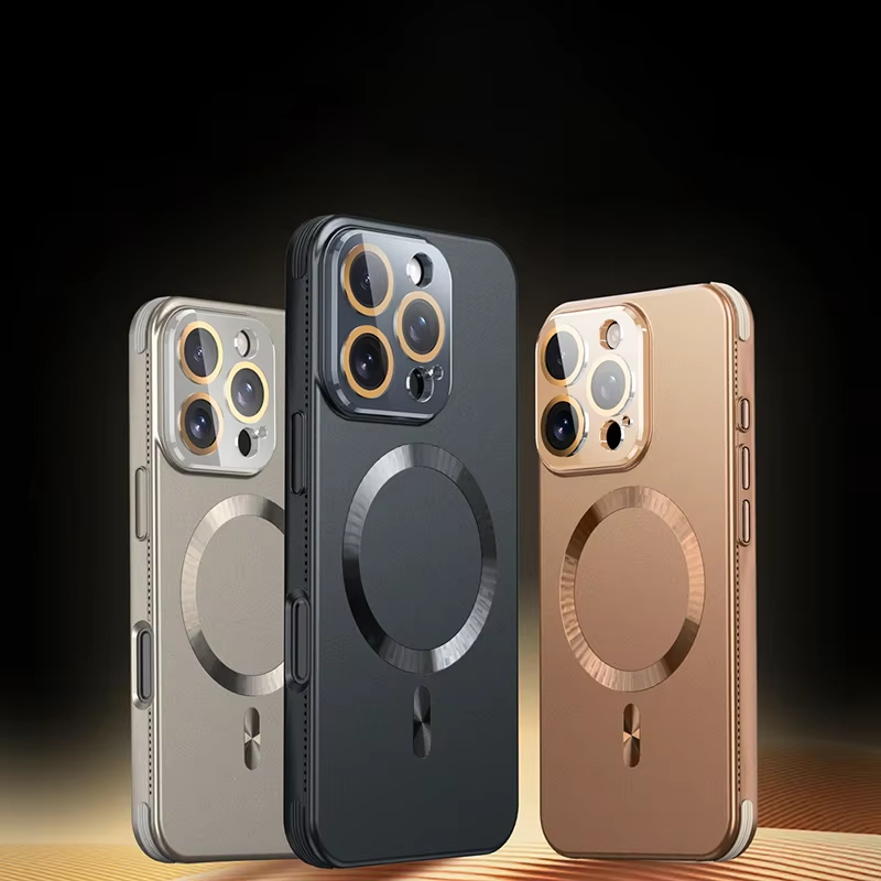 Luxury iPhone Case MagSafe Compatible Shockproof Wireless Charging — Solid Color Plating Bumper Cover, Anti-Fingerprint, Anti-Scratch, Non-Slip Finish
