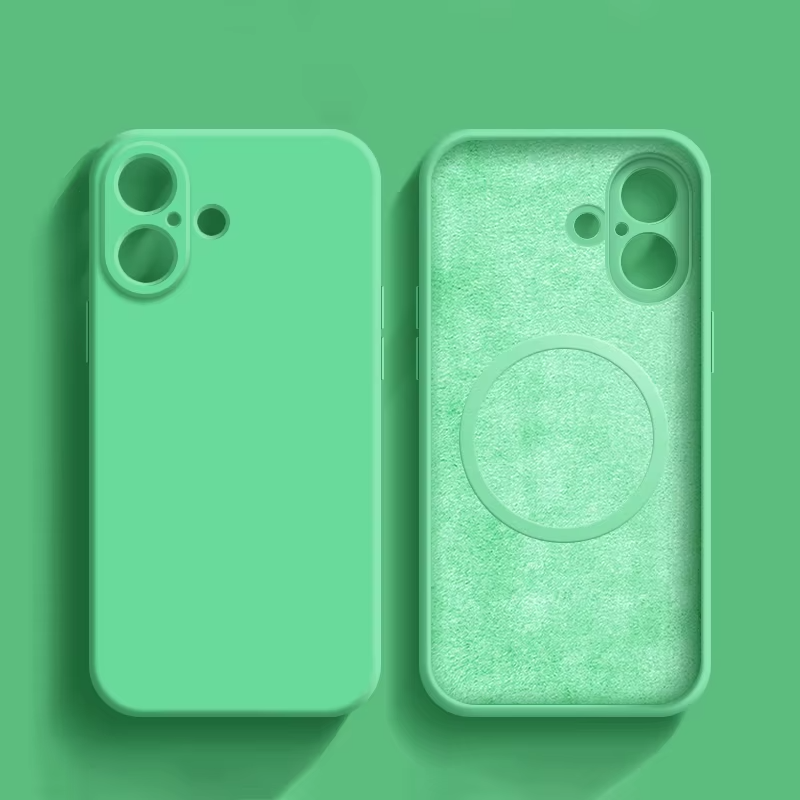 Luxury iPhone Case MagSafe Compatible — Liquid Silicone Soft Cover, Magnetic, Full Protection, Shockproof, Anti-Fingerprint, Slim Lightweight Funda