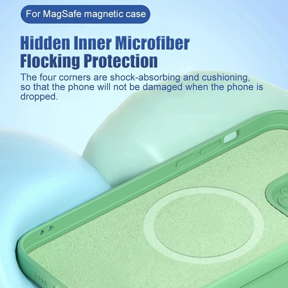 Luxury iPhone Case MagSafe Compatible — Liquid Silicone Soft Cover, Magnetic, Full Protection, Shockproof, Anti-Fingerprint, Slim Lightweight Funda