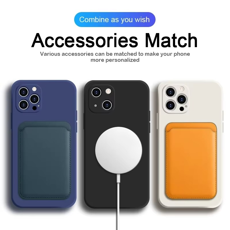 Luxury iPhone Case MagSafe Compatible — Liquid Silicone Soft Cover, Magnetic, Full Protection, Shockproof, Anti-Fingerprint, Slim Lightweight Funda