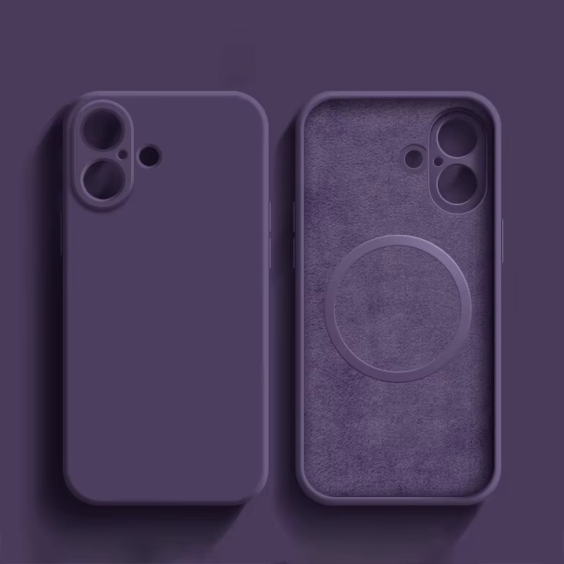 Luxury iPhone Case MagSafe Compatible — Liquid Silicone Soft Cover, Magnetic, Full Protection, Shockproof, Anti-Fingerprint, Slim Lightweight Funda