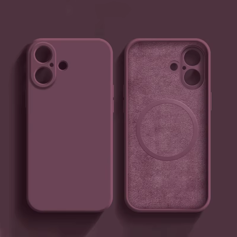 Luxury iPhone Case MagSafe Compatible — Liquid Silicone Soft Cover, Magnetic, Full Protection, Shockproof, Anti-Fingerprint, Slim Lightweight Funda