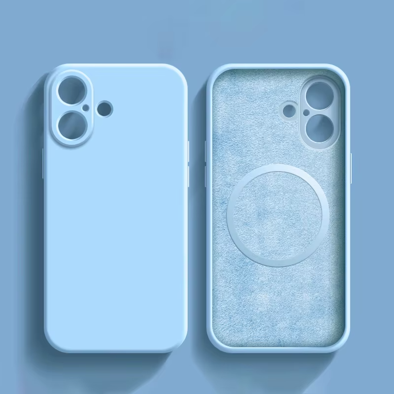 Luxury iPhone Case MagSafe Compatible — Liquid Silicone Soft Cover, Magnetic, Full Protection, Shockproof, Anti-Fingerprint, Slim Lightweight Funda