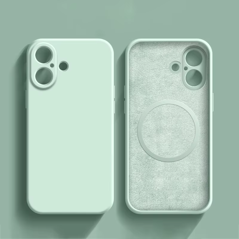 Luxury iPhone Case MagSafe Compatible — Liquid Silicone Soft Cover, Magnetic, Full Protection, Shockproof, Anti-Fingerprint, Slim Lightweight Funda