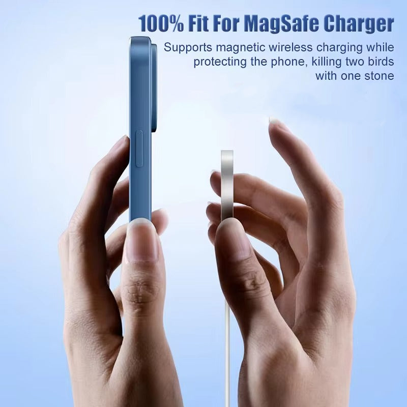 Luxury iPhone Case MagSafe Compatible — Liquid Silicone Soft Cover, Magnetic, Full Protection, Shockproof, Anti-Fingerprint, Slim Lightweight Funda