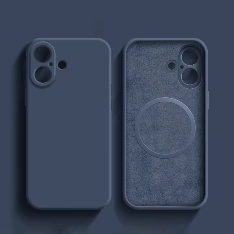 Luxury iPhone Case MagSafe Compatible — Liquid Silicone Soft Cover, Magnetic, Full Protection, Shockproof, Anti-Fingerprint, Slim Lightweight Funda