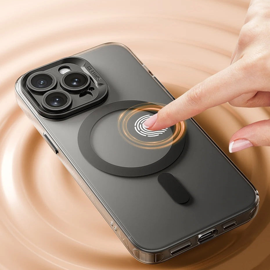 Luxury iPhone Case MagSafe Compatible — Matte Magnetic Wireless Charging, Shockproof Full Coverage with Lens Protection, Transparent Cover