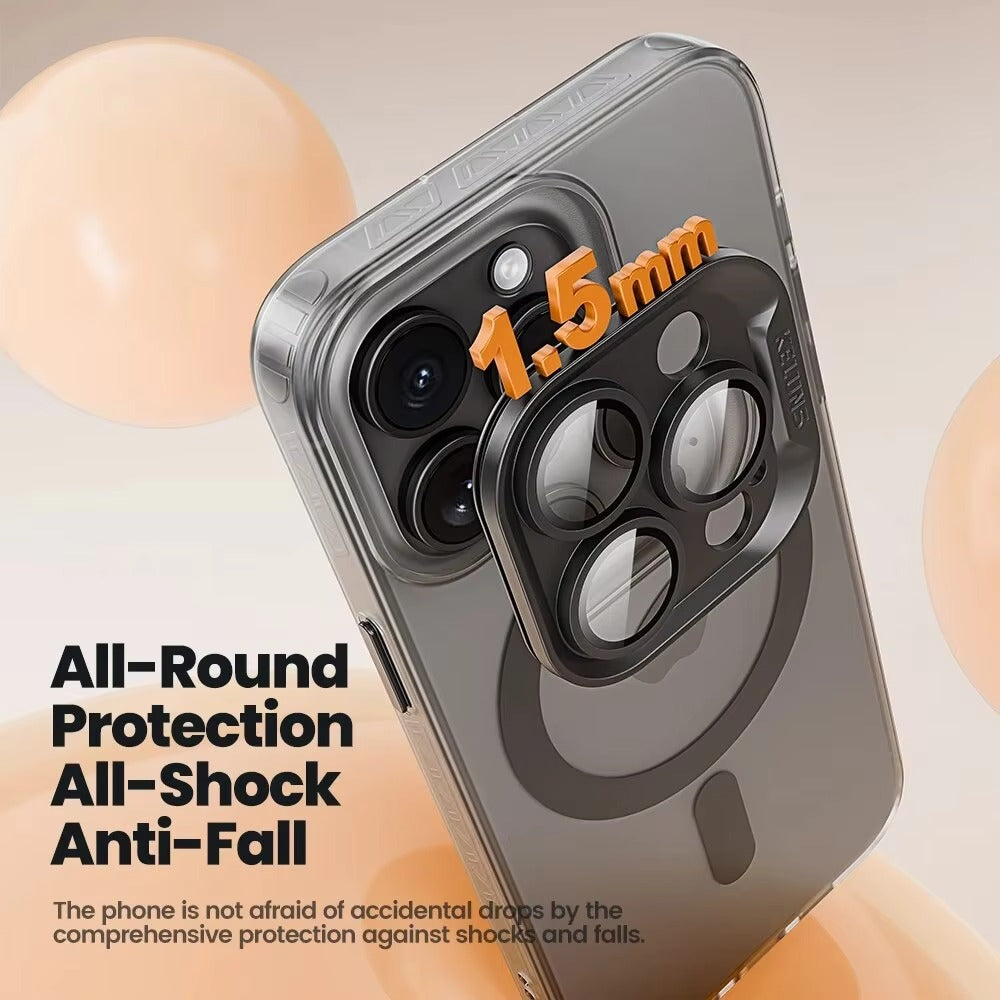 Luxury iPhone Case MagSafe Compatible — Matte Magnetic Wireless Charging, Shockproof Full Coverage with Lens Protection, Transparent Cover