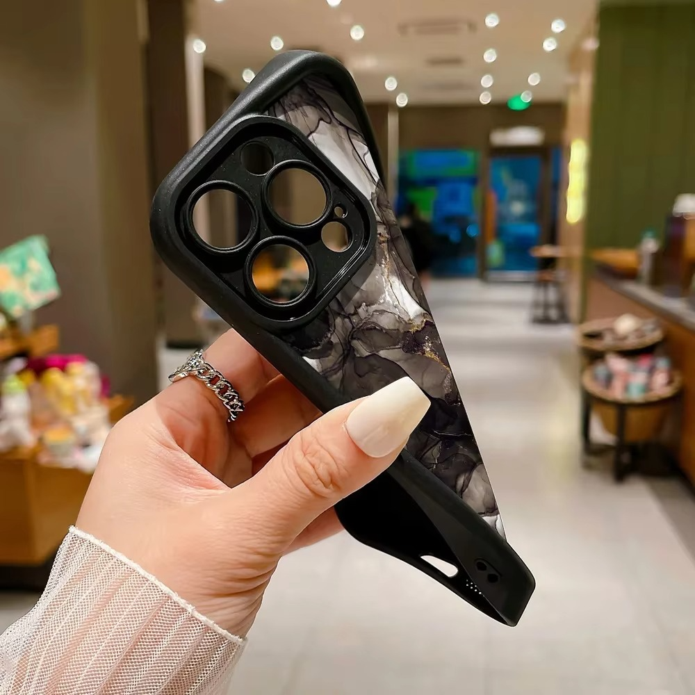 Luxury iPhone Case Marble Pattern Soft TPU Silicone — Shockproof, Anti-Fingerprint, Anti-Scratch, Non-Slip, Lightweight Full Coverage Cover