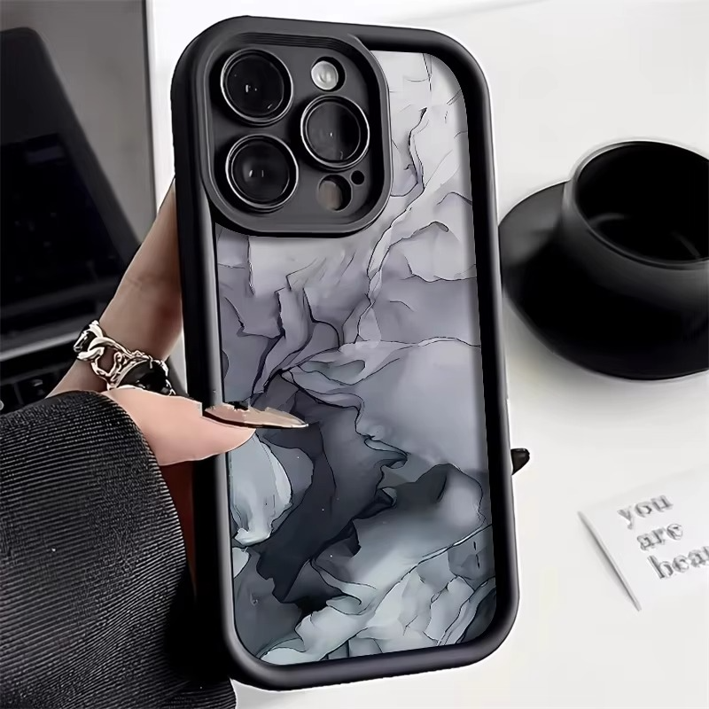 Luxury iPhone Case Marble Pattern Soft TPU Silicone — Shockproof, Anti-Fingerprint, Anti-Scratch, Non-Slip, Lightweight Full Coverage Cover