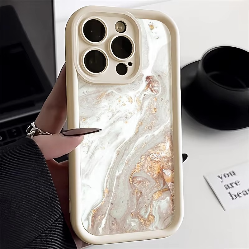 Luxury iPhone Case Marble Pattern Soft TPU Silicone — Shockproof, Anti-Fingerprint, Anti-Scratch, Non-Slip, Lightweight Full Coverage Cover