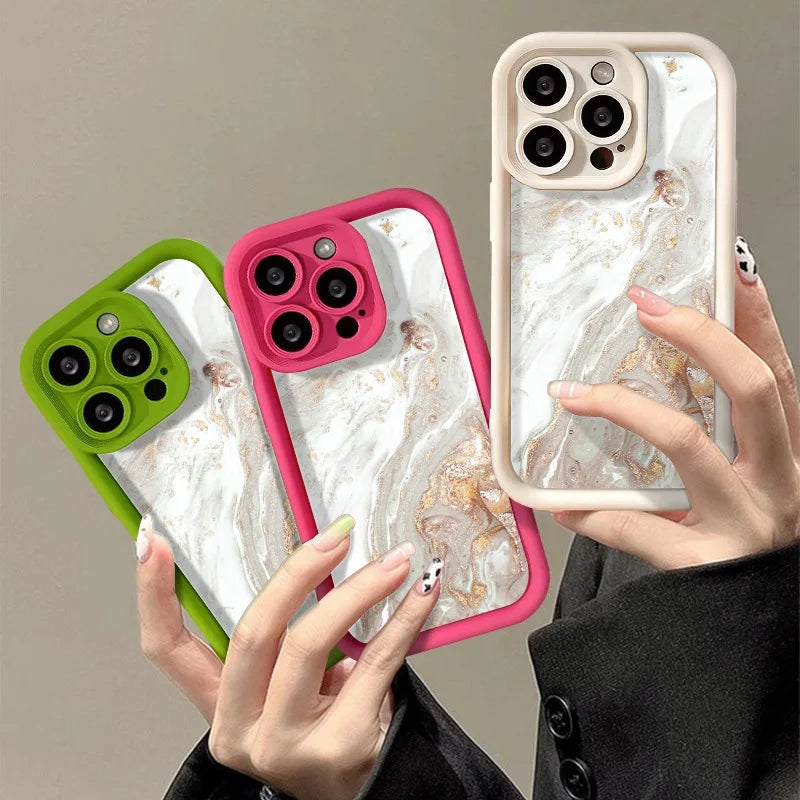 Luxury iPhone Case Marble Pattern Soft TPU Silicone — Shockproof, Anti-Fingerprint, Anti-Scratch, Non-Slip, Lightweight Full Coverage Cover