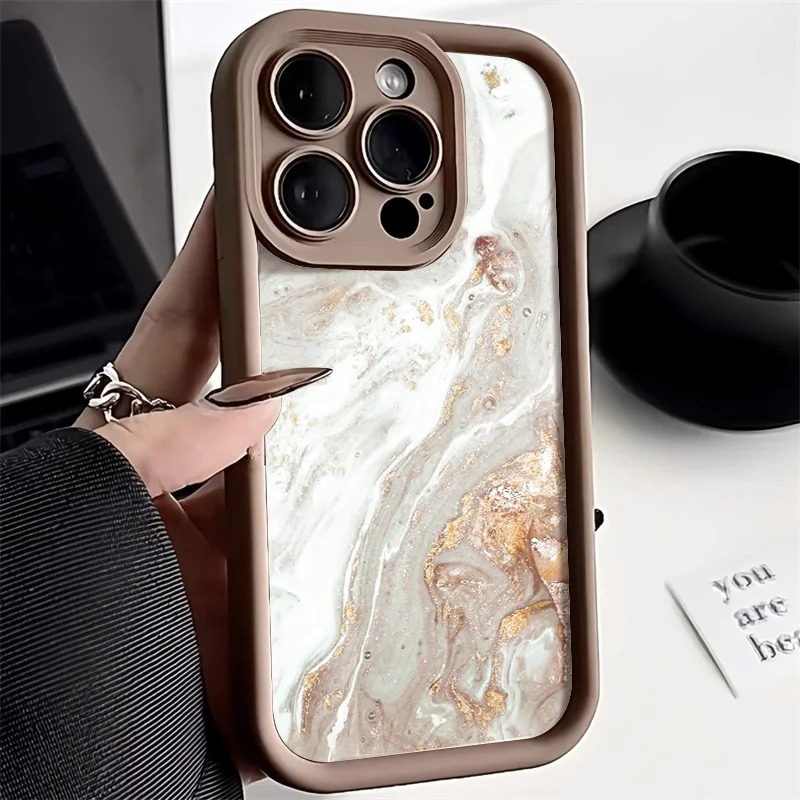 Luxury iPhone Case Marble Pattern Soft TPU Silicone — Shockproof, Anti-Fingerprint, Anti-Scratch, Non-Slip, Lightweight Full Coverage Cover