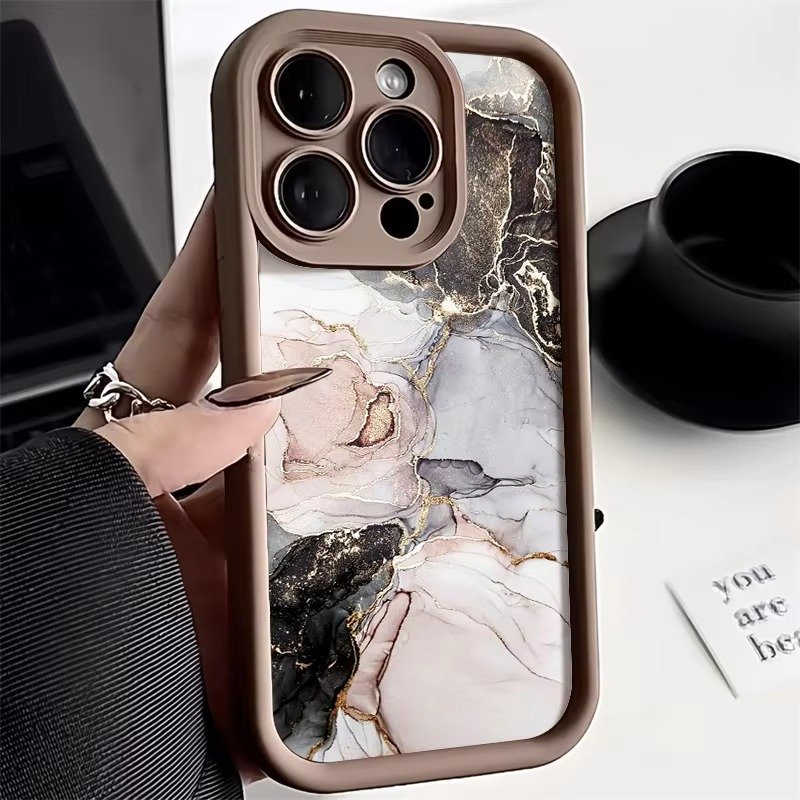 Luxury iPhone Case Marble Pattern Soft TPU Silicone — Shockproof, Anti-Fingerprint, Anti-Scratch, Non-Slip, Lightweight Full Coverage Cover