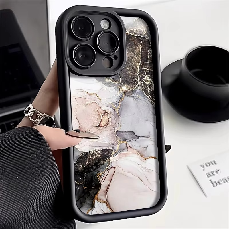 Luxury iPhone Case Marble Pattern Soft TPU Silicone — Shockproof, Anti-Fingerprint, Anti-Scratch, Non-Slip, Lightweight Full Coverage Cover
