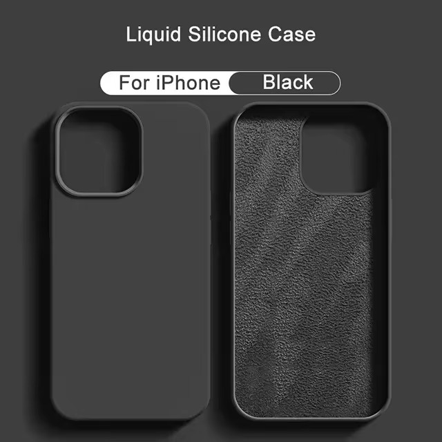 Luxury iPhone Case Shockproof Liquid Silicone Bumper — Soft Cover Protective Shell, Lightweight Anti-Scratch Design, Full Edge Protection