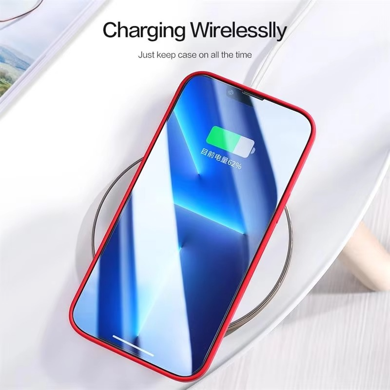 Luxury iPhone Case Shockproof Liquid Silicone Bumper — Soft Cover Protective Shell, Lightweight Anti-Scratch Design, Full Edge Protection