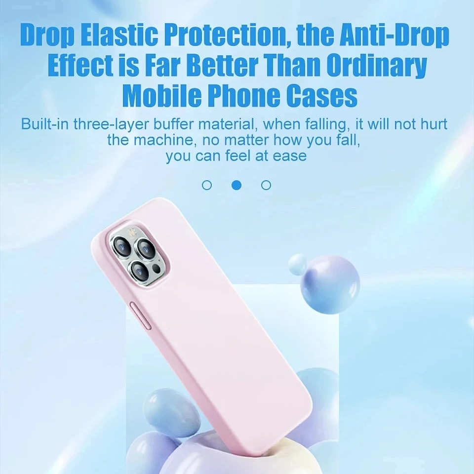 Luxury iPhone Case Shockproof Liquid Silicone Bumper — Soft Cover Protective Shell, Lightweight Anti-Scratch Design, Full Edge Protection