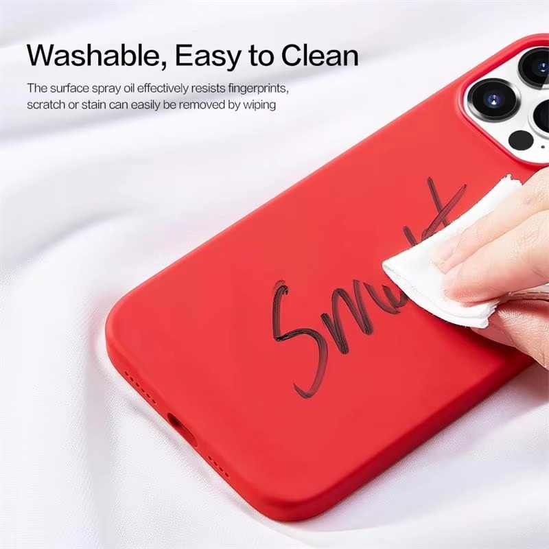 Luxury iPhone Case Shockproof Liquid Silicone Bumper — Soft Cover Protective Shell, Lightweight Anti-Scratch Design, Full Edge Protection