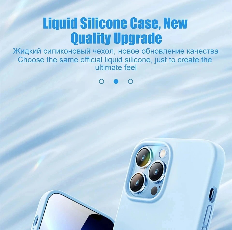 Luxury iPhone Case Shockproof Liquid Silicone Bumper — Soft Cover Protective Shell, Lightweight Anti-Scratch Design, Full Edge Protection