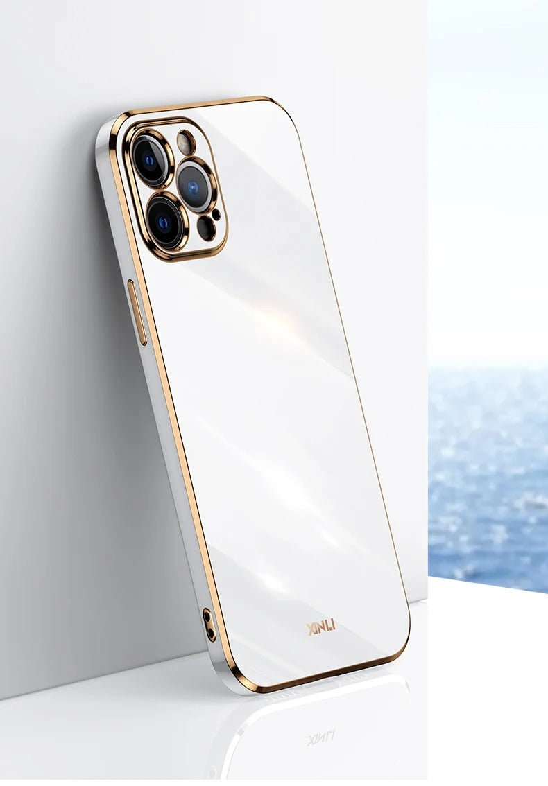 Luxury iPhone Case Solid Color Plating Cover — Soft Silicone Back, Slim Lightweight Design, Anti-Fingerprint Scratch-Resistant Finish, Stylish Minimalist Look