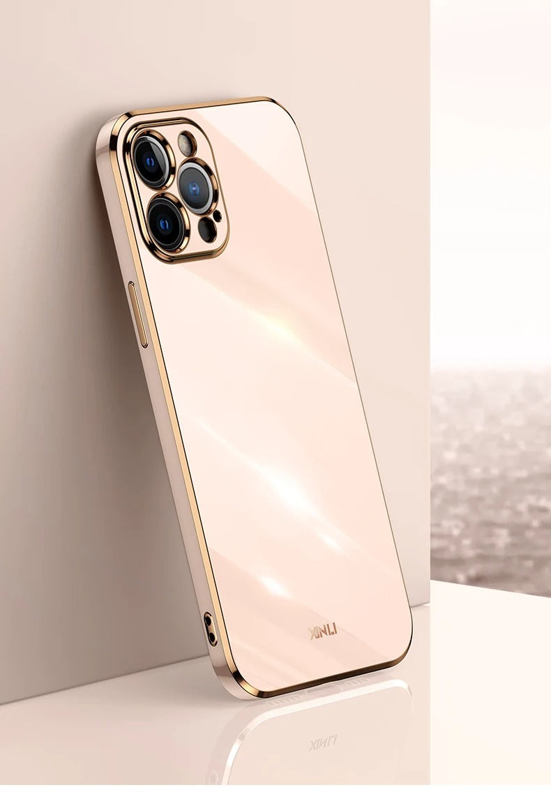 Luxury iPhone Case Solid Color Plating Cover — Soft Silicone Back, Slim Lightweight Design, Anti-Fingerprint Scratch-Resistant Finish, Stylish Minimalist Look