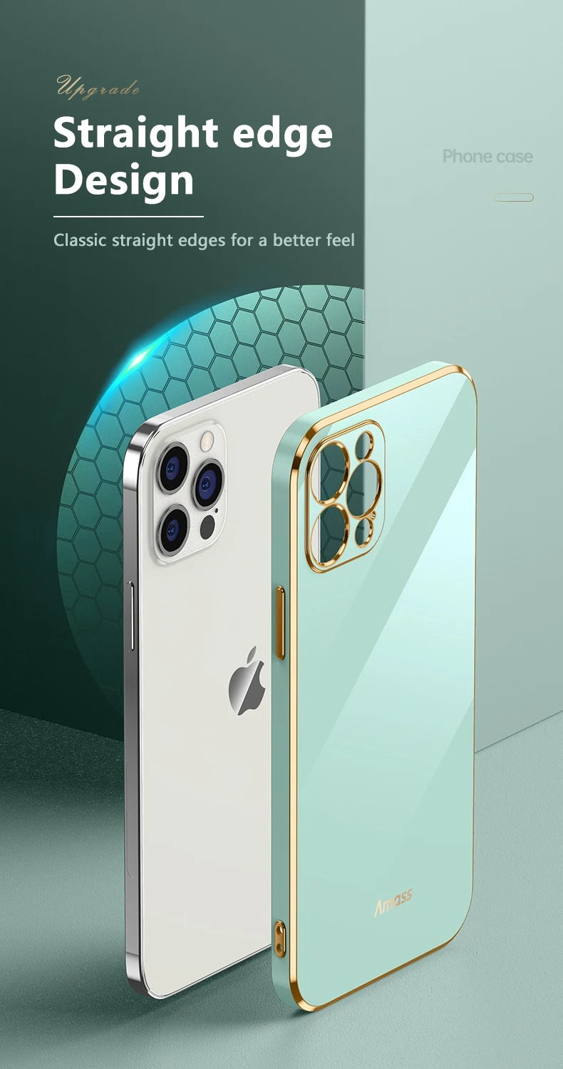 Luxury iPhone Case Solid Color Plating Cover — Soft Silicone Back, Slim Lightweight Design, Anti-Fingerprint Scratch-Resistant Finish, Stylish Minimalist Look