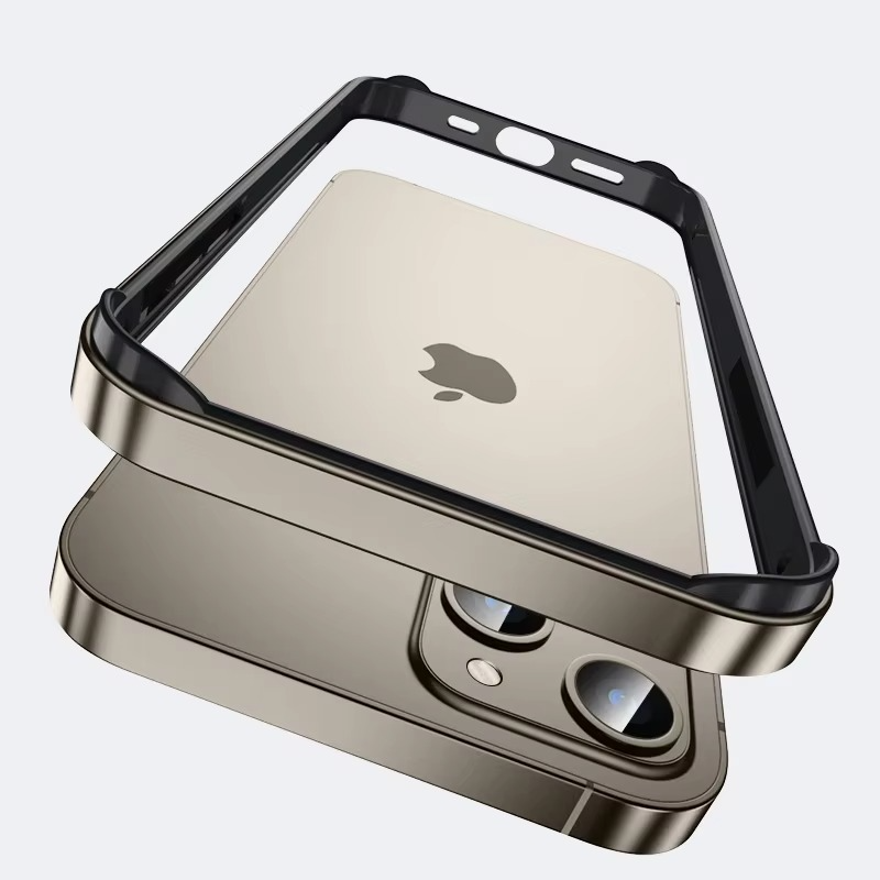 Luxury iPhone Case Ultra-Thin Aluminum Alloy Frame — Lightweight Bumper Protective Cover, Shockproof Hard Metal Shell