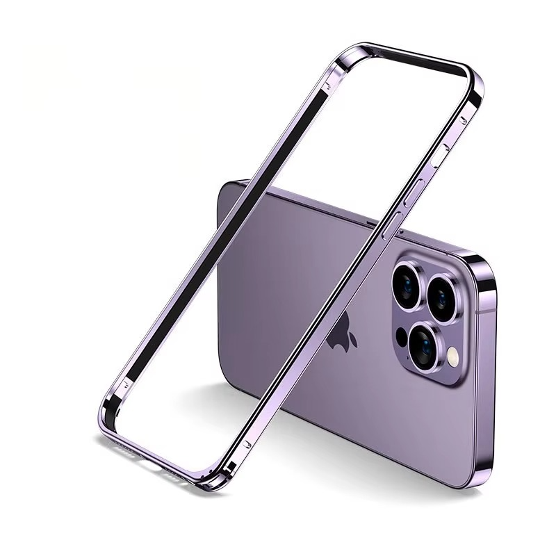 Luxury iPhone Case Ultra-Thin Aluminum Alloy Frame — Lightweight Bumper Protective Cover, Shockproof Hard Metal Shell