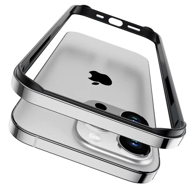 Luxury iPhone Case Ultra-Thin Aluminum Alloy Frame — Lightweight Bumper Protective Cover, Shockproof Hard Metal Shell