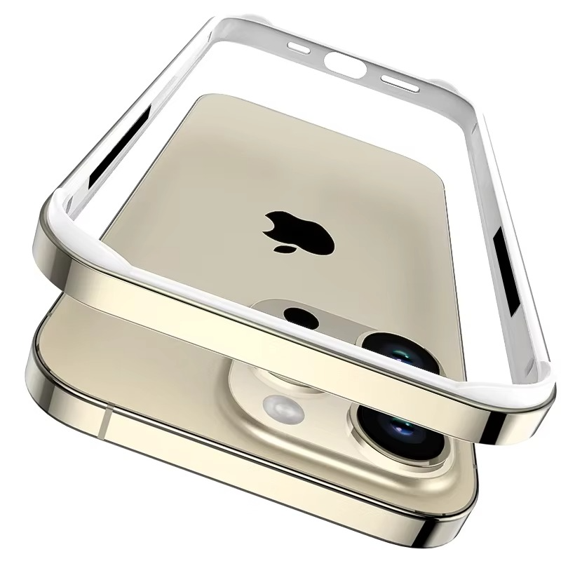 Luxury iPhone Case Ultra-Thin Aluminum Alloy Frame — Lightweight Bumper Protective Cover, Shockproof Hard Metal Shell