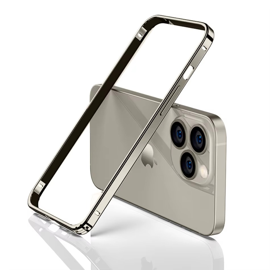 Luxury iPhone Case Ultra-Thin Aluminum Alloy Frame — Lightweight Bumper Protective Cover, Shockproof Hard Metal Shell