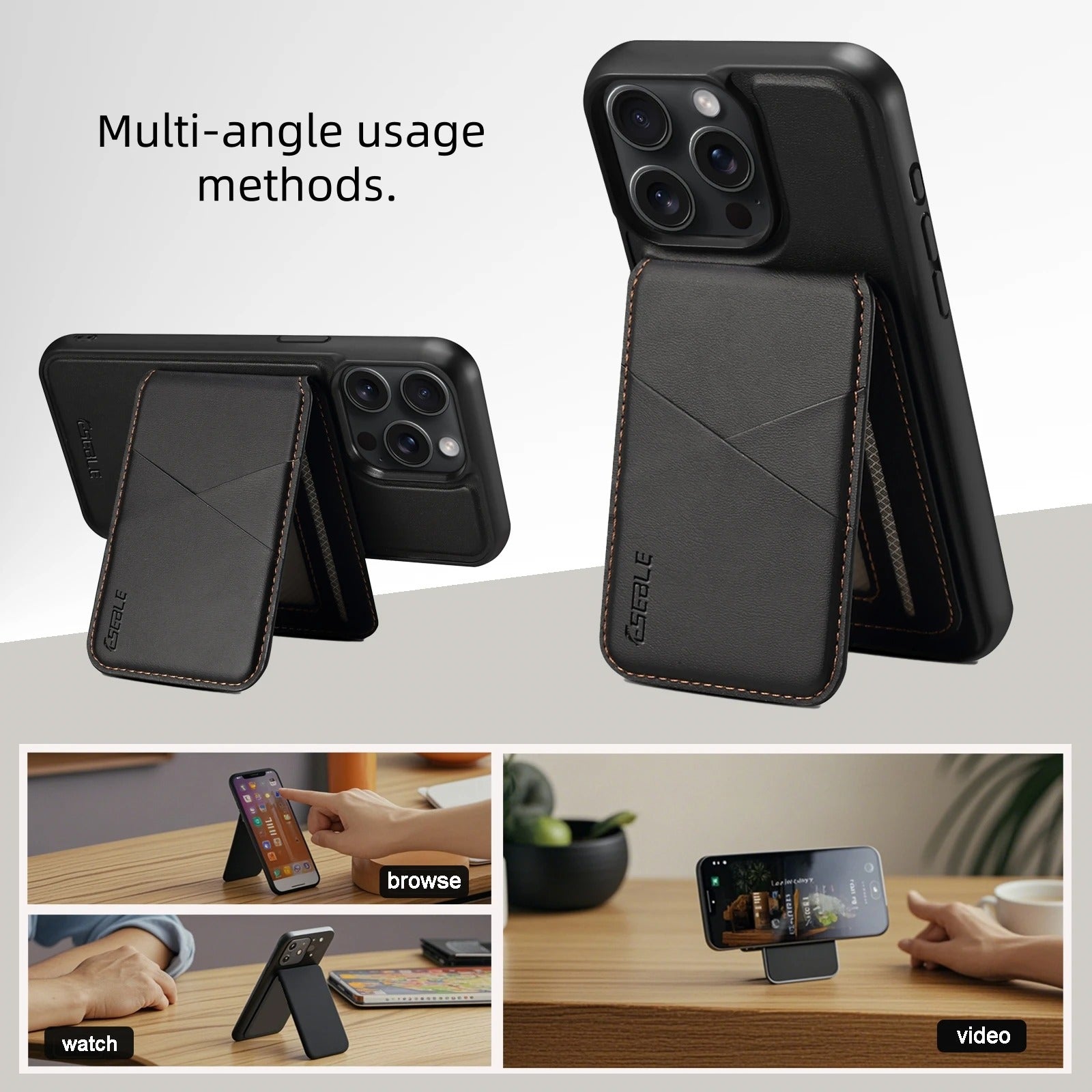 Luxury iPhone Case — 2-in-1 Detachable Magnetic Leather Wallet Cover with Card Holder Pocket and Shockproof Soft Protection