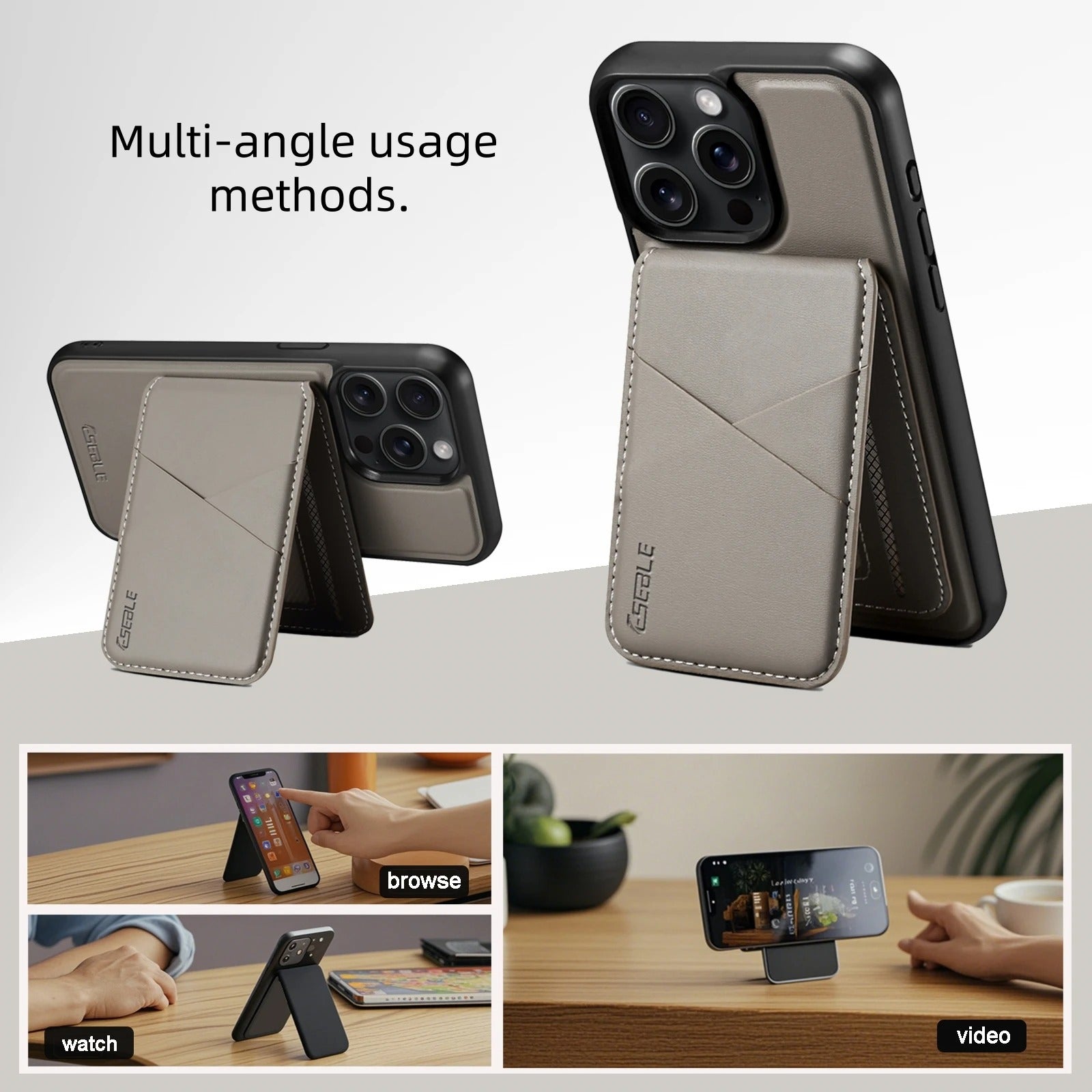 Luxury iPhone Case — 2-in-1 Detachable Magnetic Leather Wallet Cover with Card Holder Pocket and Shockproof Soft Protection