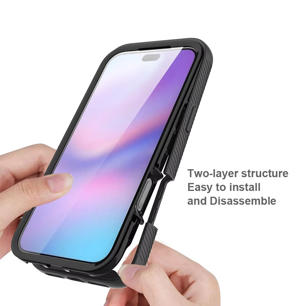 Luxury iPhone Case — 360° Full-Protection Magnetic Clear Cover with Built-In Screen Guard, Shockproof Anti-Fingerprint TPU+PC Design