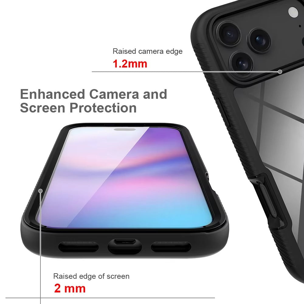 Luxury iPhone Case — 360° Full-Protection Magnetic Clear Cover with Built-In Screen Guard, Shockproof Anti-Fingerprint TPU+PC Design