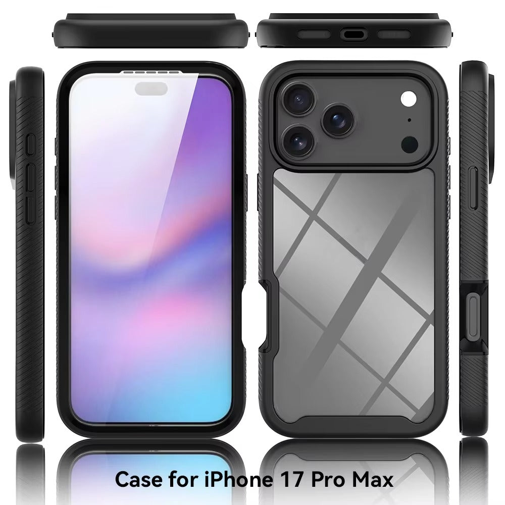 Luxury iPhone Case — 360° Full-Protection Magnetic Clear Cover with Built-In Screen Guard, Shockproof Anti-Fingerprint TPU+PC Design