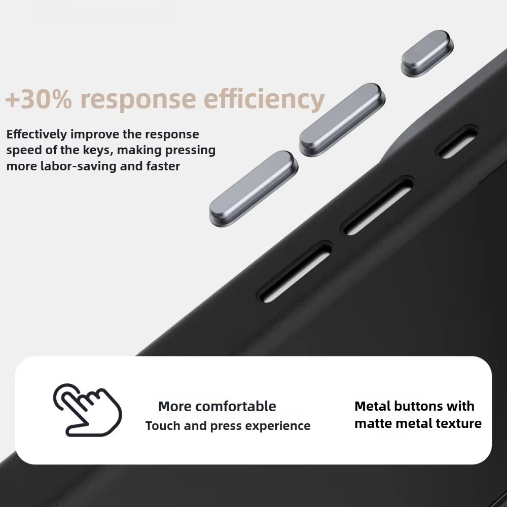 Luxury iPhone Case — 3D Embossed Invisible Magnetic Cover with Skin-Feel Frosted Back, Shockproof Dual-Layer Protection & Ultra-Slim Matte Full-Coverage Design