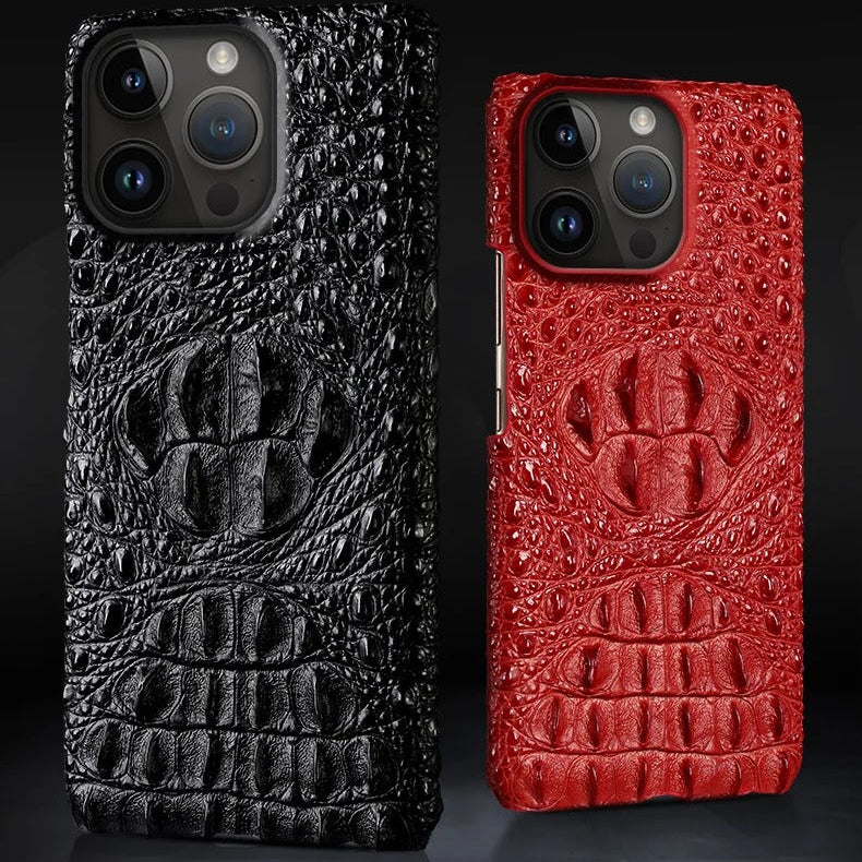 Luxury iPhone Case — 3D Leather Head Design Handmade Back Cover with Premium Protective PC Interior & Stylish Artistic Full-Back Finish