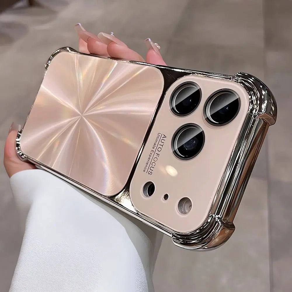 Luxury iPhone Case — 6D Colorful Aurora Electroplated PC Cover with Soft Shockproof Bumper, Large Glass Camera Window and Anti-Fingerprint Dustproof Design