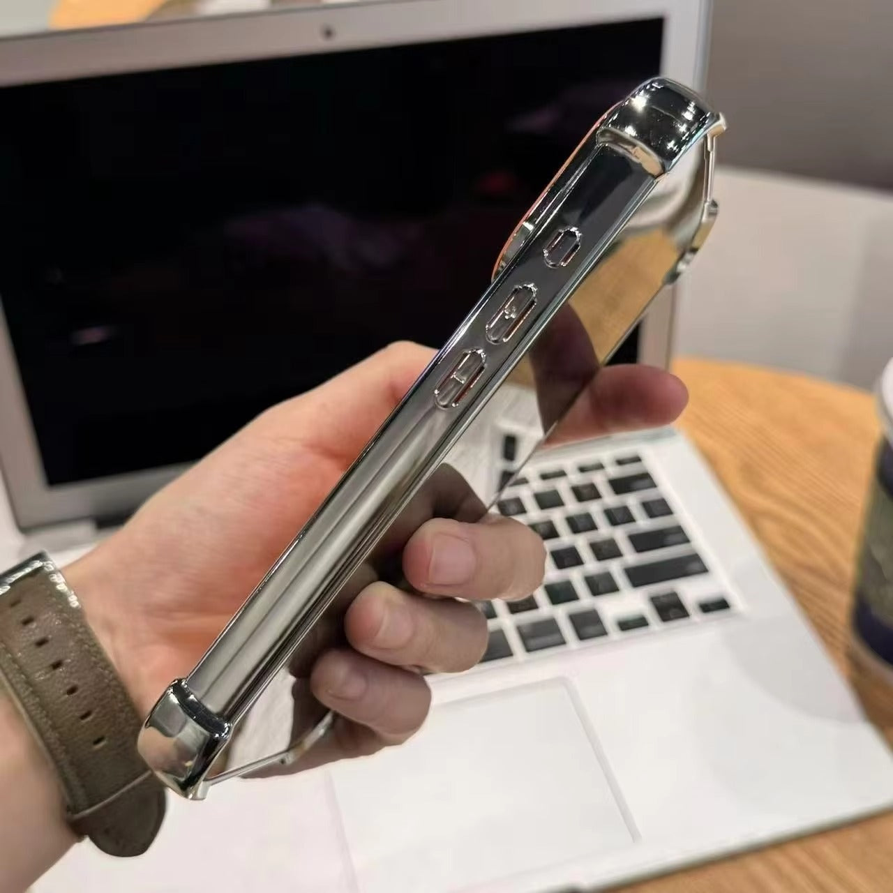 Luxury iPhone Case — 6D Colorful Aurora Electroplated PC Cover with Soft Shockproof Bumper, Large Glass Camera Window and Anti-Fingerprint Dustproof Design